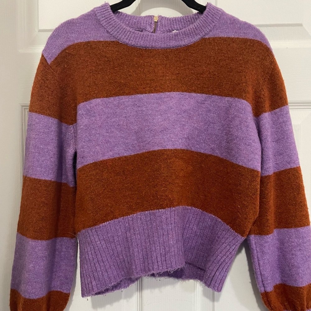 Topshop Striped Crop Sweater